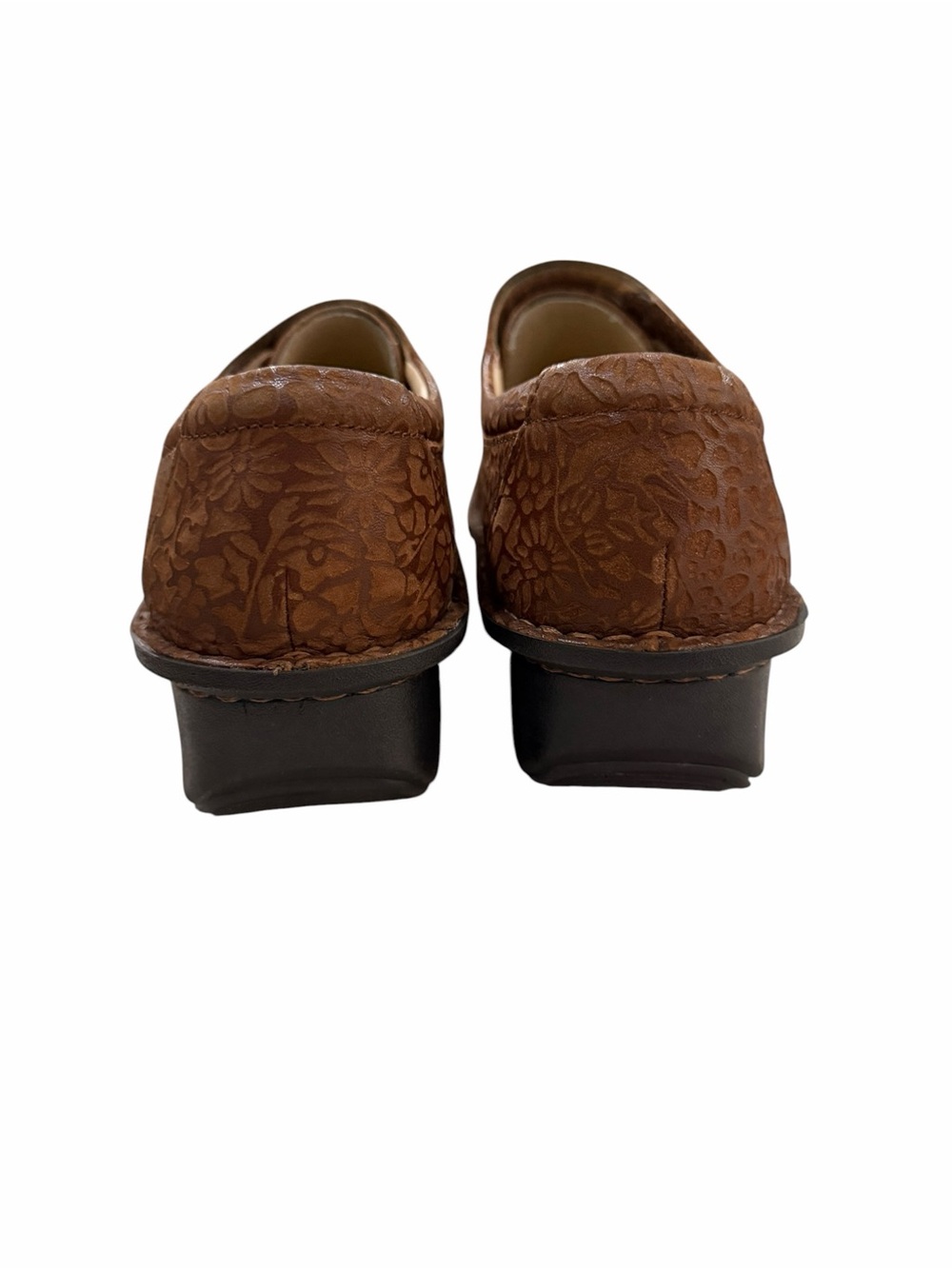 Alegria EU 39 US 9 Deliah Floral Embossed Delicut Tawny Brown Slip On Shoes S6 - Picture 3 of 10